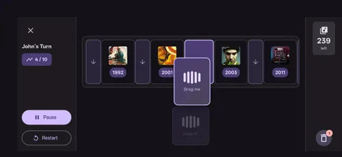 Drag songs into the correct position